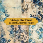 Papéis Vintage Blue Floral - Kit Digital