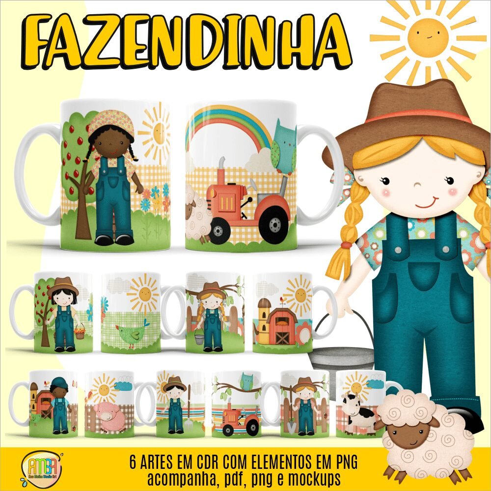 Estampas Fazendinha Canecas - Imagem 1