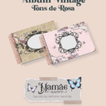 Álbum Vintage Tons de Rosa wire-o (Perfeito Miolo)