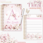 Kit Agendas 2026 - Floral Rosa (Lina)