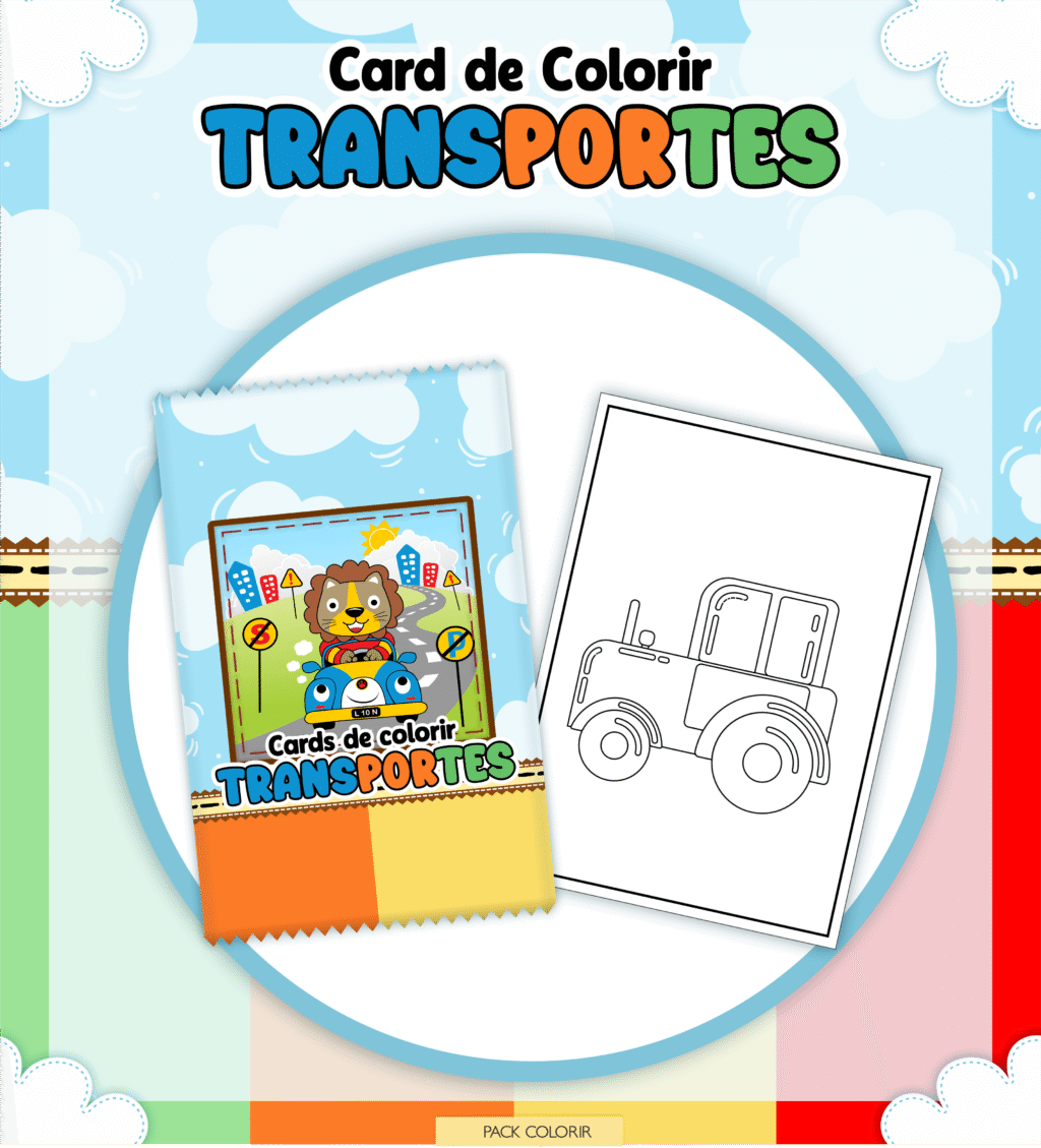 Colorir Meios de Transportes - Livro de Colorir (Lina) - Imagem 1