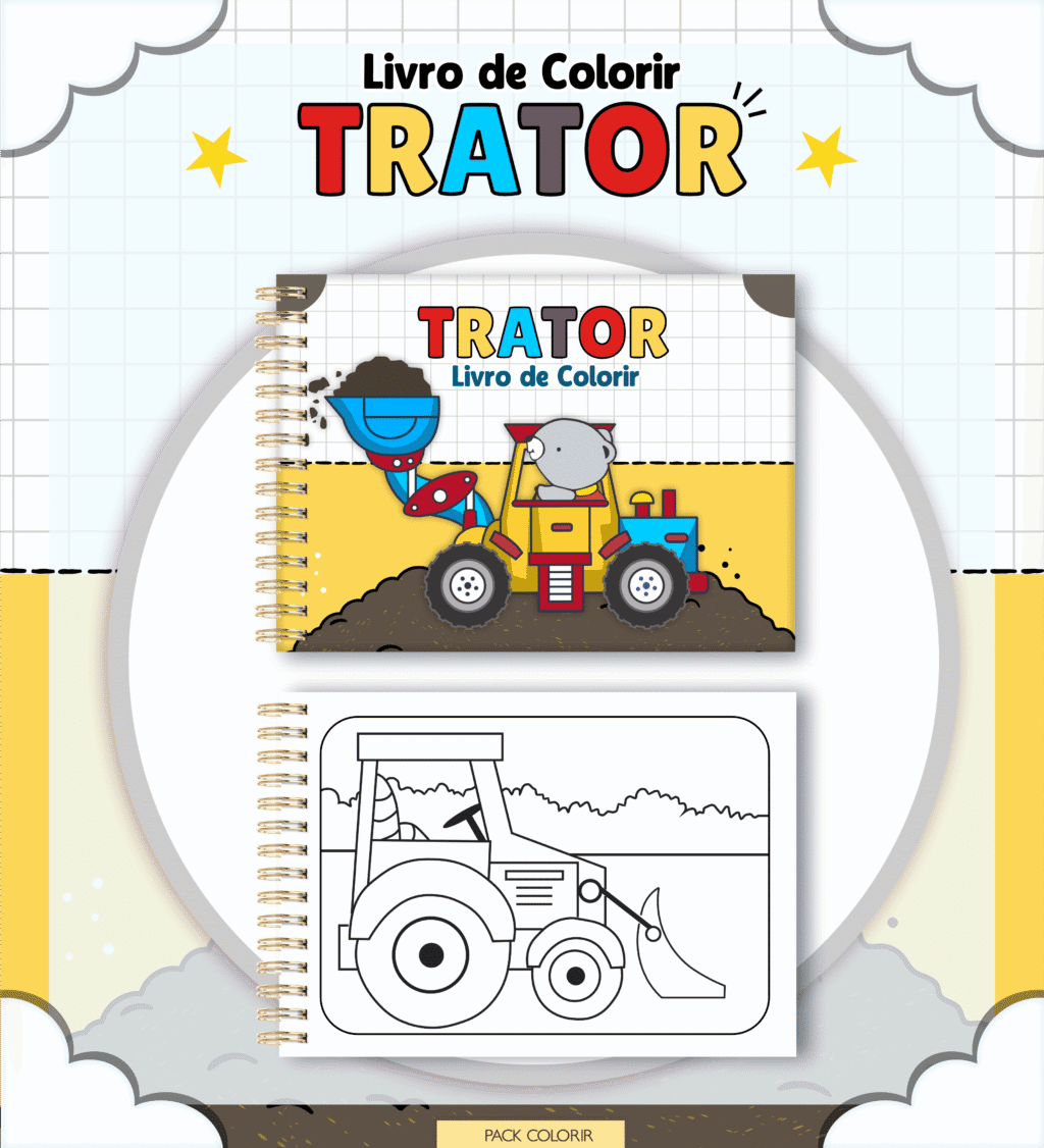 Colorir Trator - Livro de Colorir (Lina) - Imagem 2