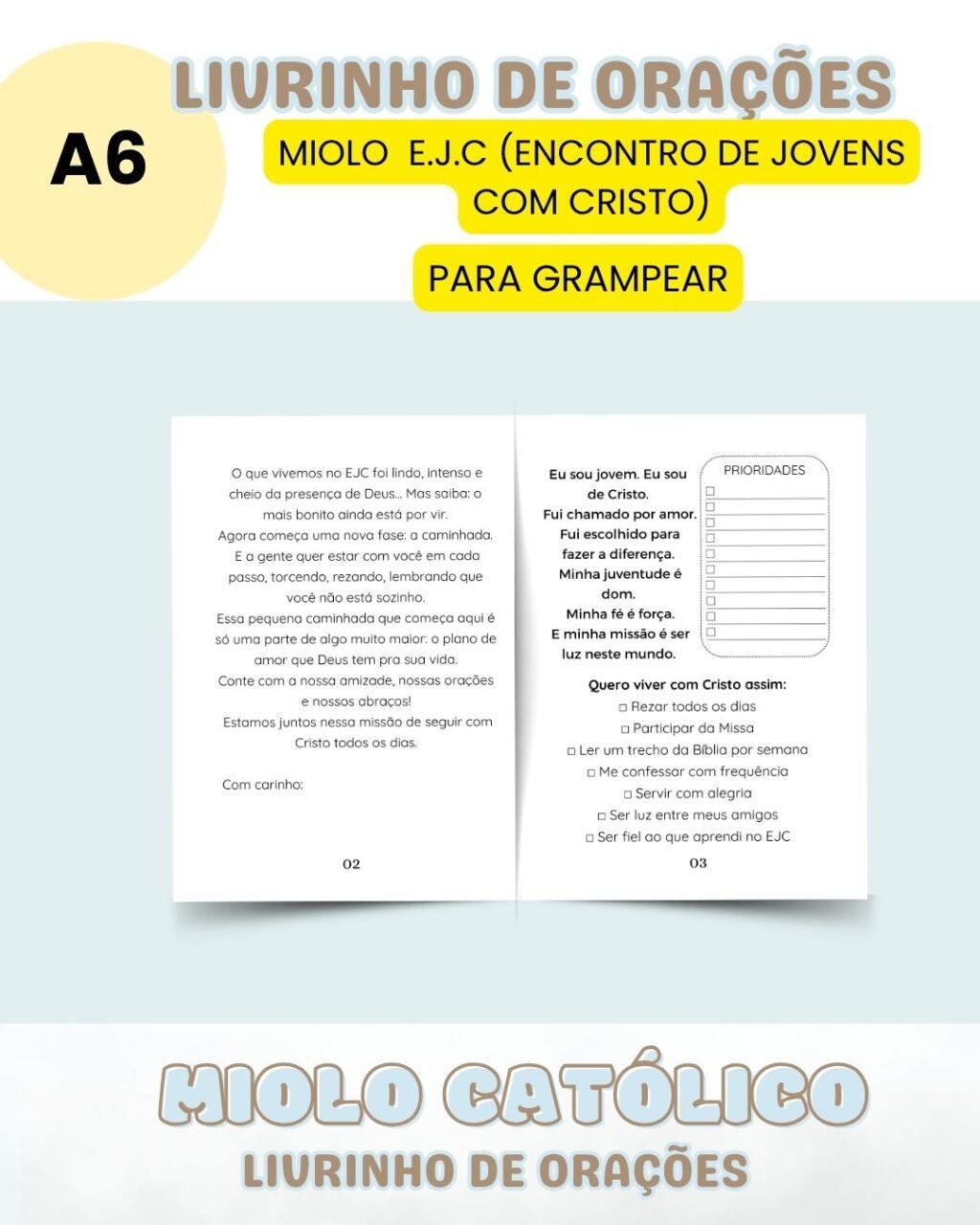 Miolo Livrinho de Orações - Versão E.J.C - Imagem 2