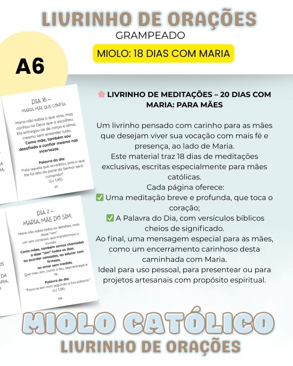 Miolo Livrinho de Orações - 18 dias com Maria - Imagem 2