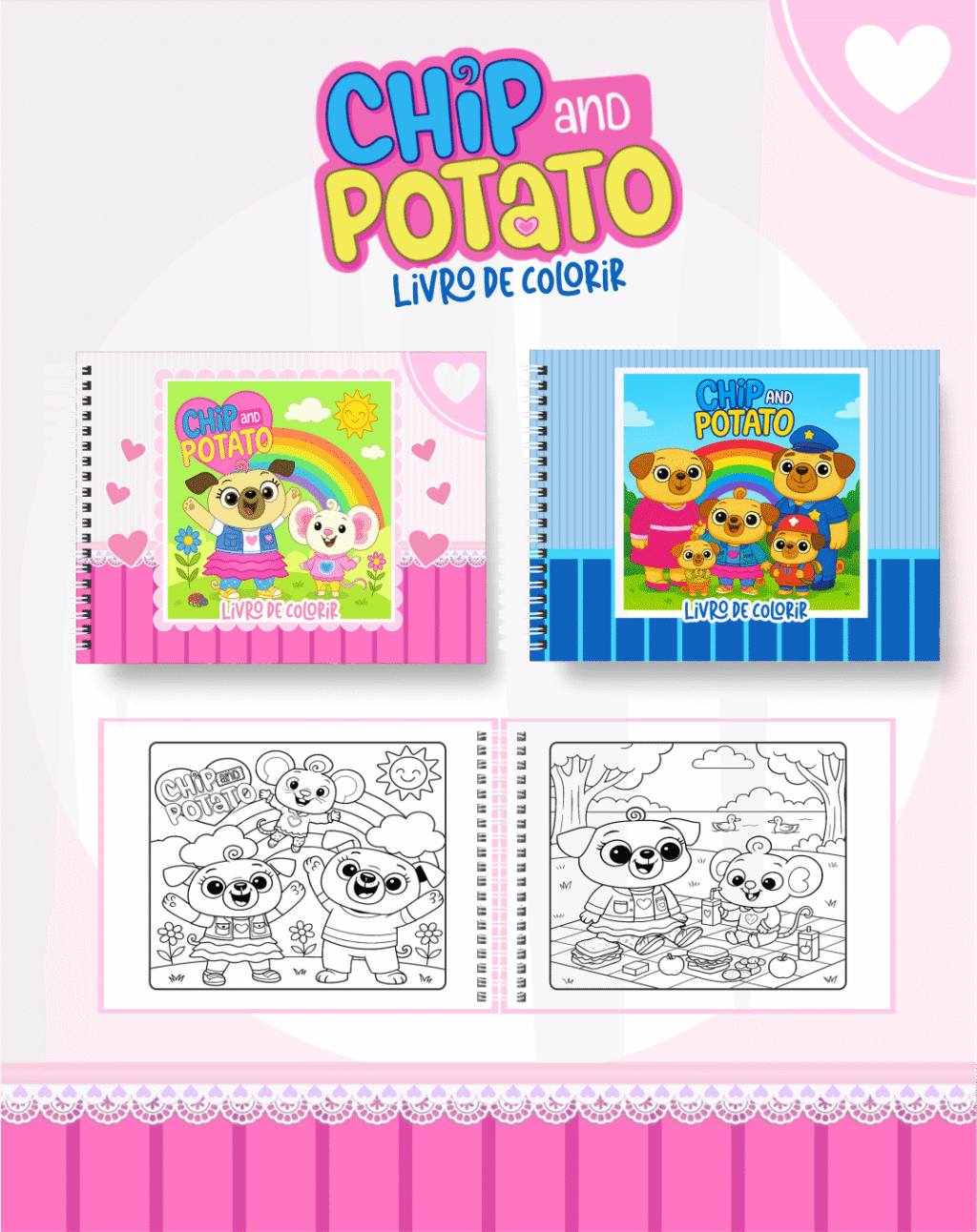 Chip e Potato - Big Livros de Colorir - Imagem 1