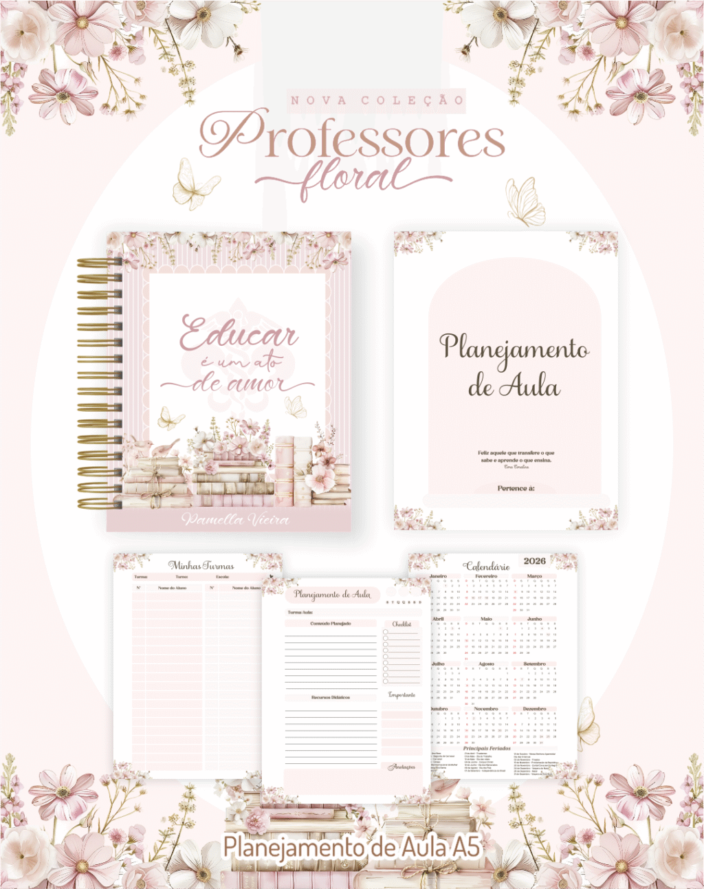 Pack Professores Floral Clean 2026 - Imagem 8
