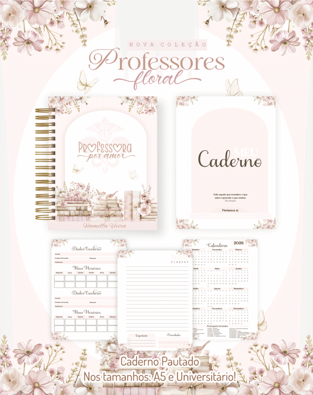 Pack Professores Floral Clean 2026 - Imagem 9