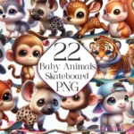 Skate de animais baby - Kit Digital