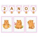 Capivara Menina - Kit Bandeirola + Banners