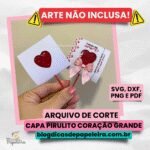 Molde Capa para pirulito de coração Grande