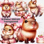 Cute Capivara Blush Pink - Kit Digital