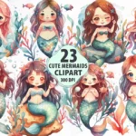 Cute Sereias  - Kit Digital