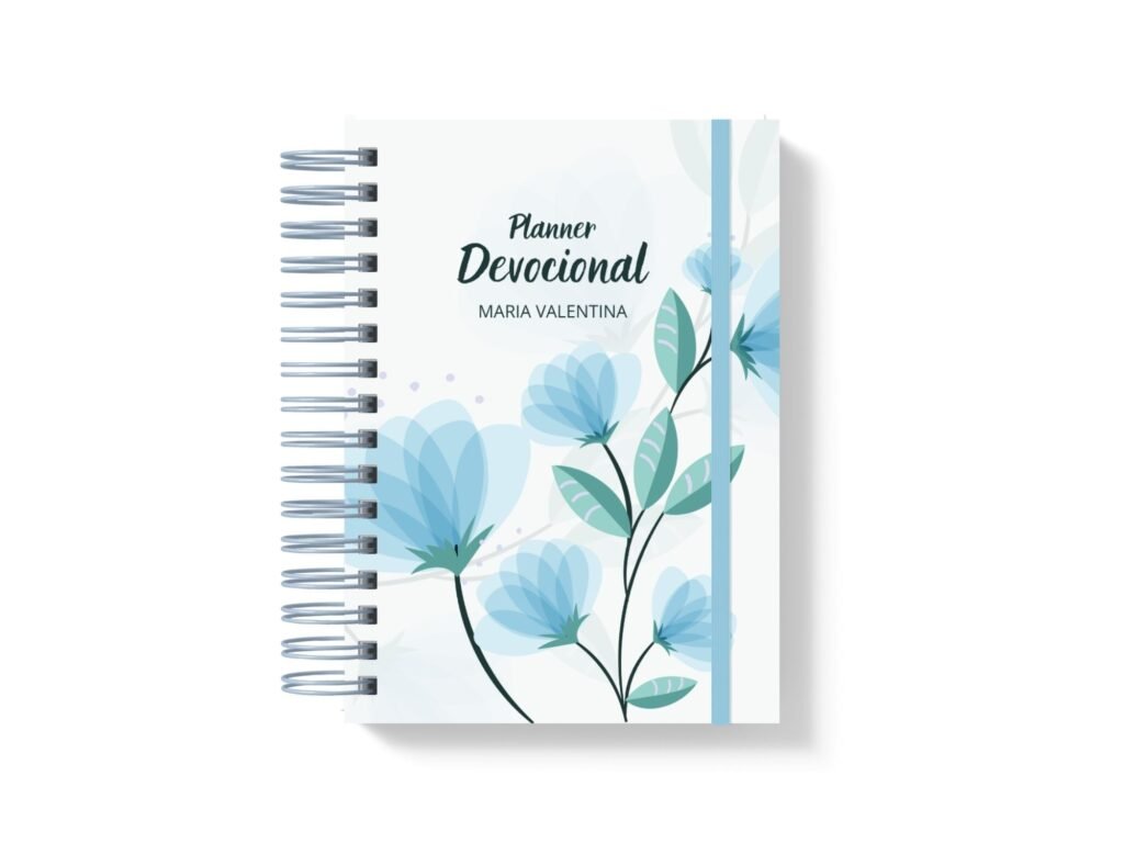 Devocional Floral Azul - Editável no CANVA - Imagem 1