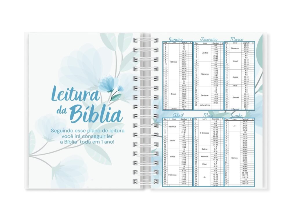 Devocional Floral Azul - Editável no CANVA - Imagem 3