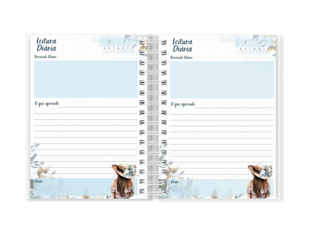 Devocional Mulher Virtuosa Azul - Editável no CANVA - Imagem 4