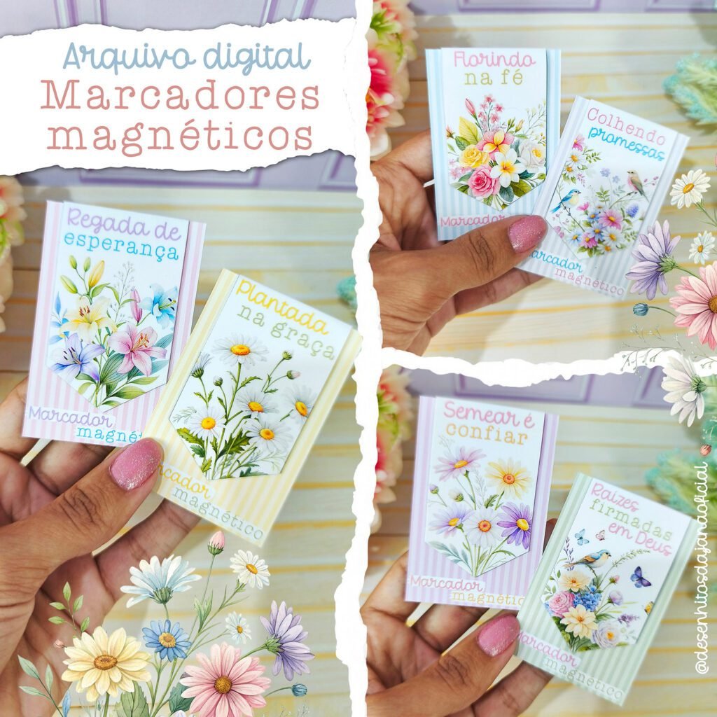 Marcadores magnéticos florais - Imagem 1