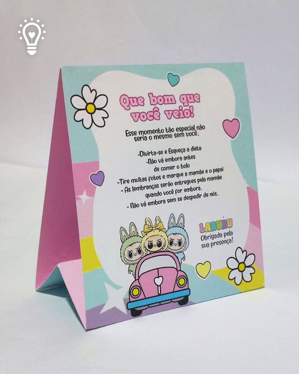 Placa Labubu - Centro de Mesa - Imagem 1