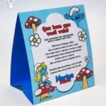 Placa Os Smurfs - Centro de Mesa