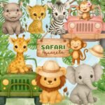 Safari Aquarela - Kit Digital