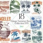 Vintage Summer Beach - Kit Digital Estampas