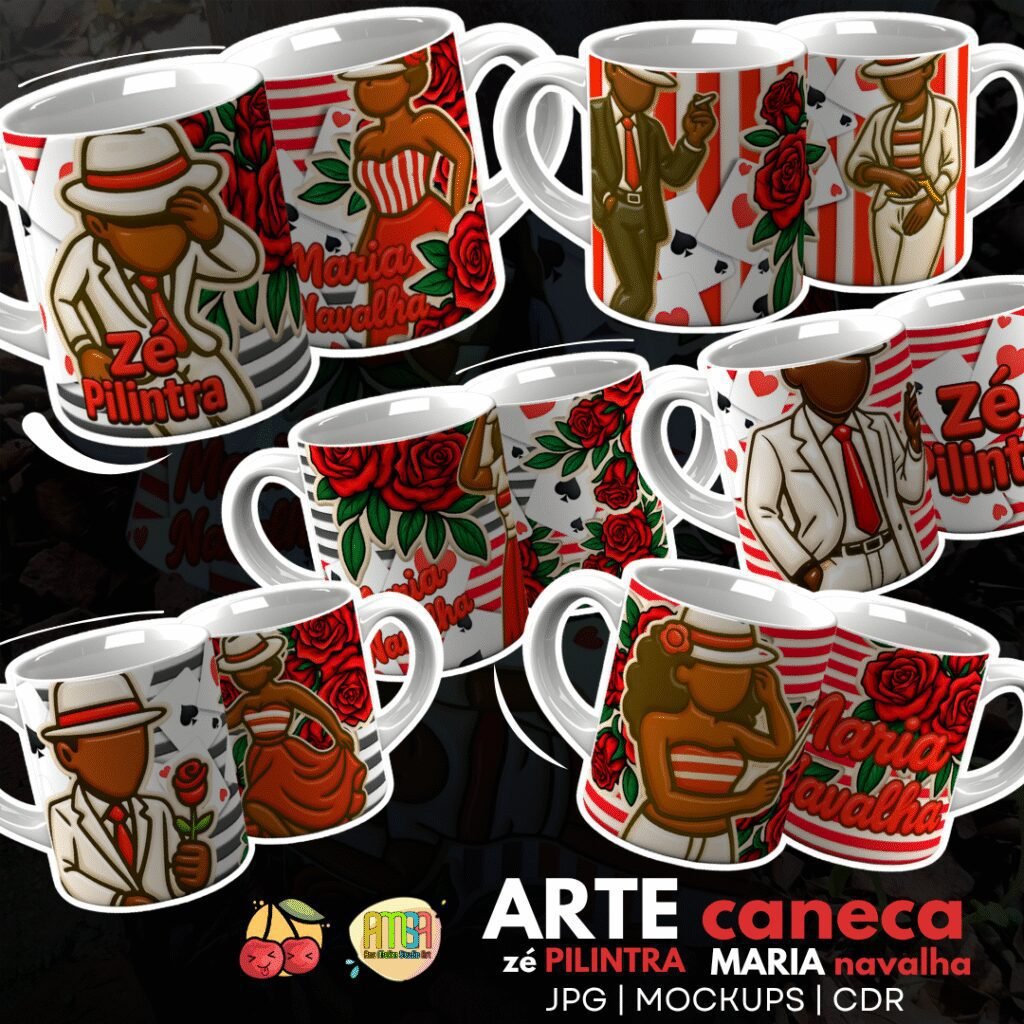 Zé Pilintra, Maria Navalha - Arte Caneca - Imagem 1