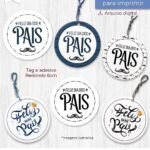 Kit Printable - Tag e Adesivo Redondo 6cm - Dia dos Pais