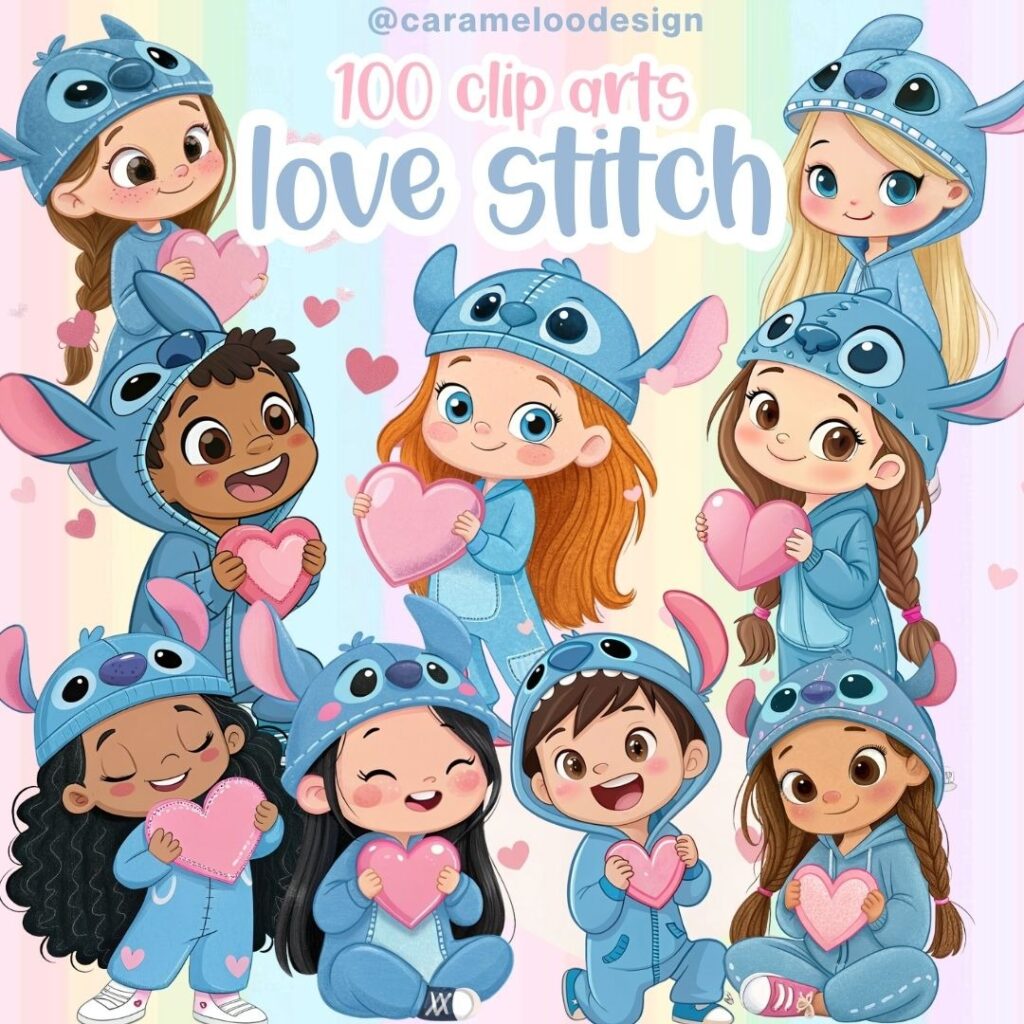 Love Stitch - Kit Digital + Capas A5 - Imagem 1