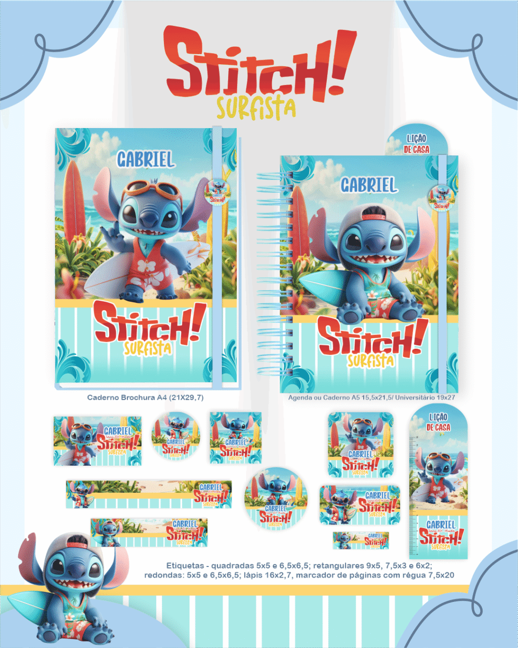 Stitch Surfista - Escolar 1.0 2026 (Pamella) - Imagem 1