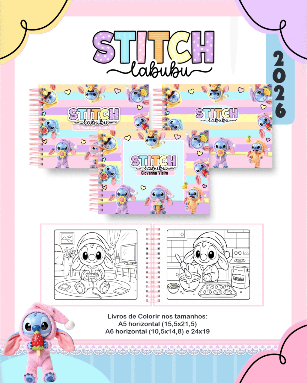 BOX Stitch Labubu - Escolar 2026 (Pamella) - Imagem 2