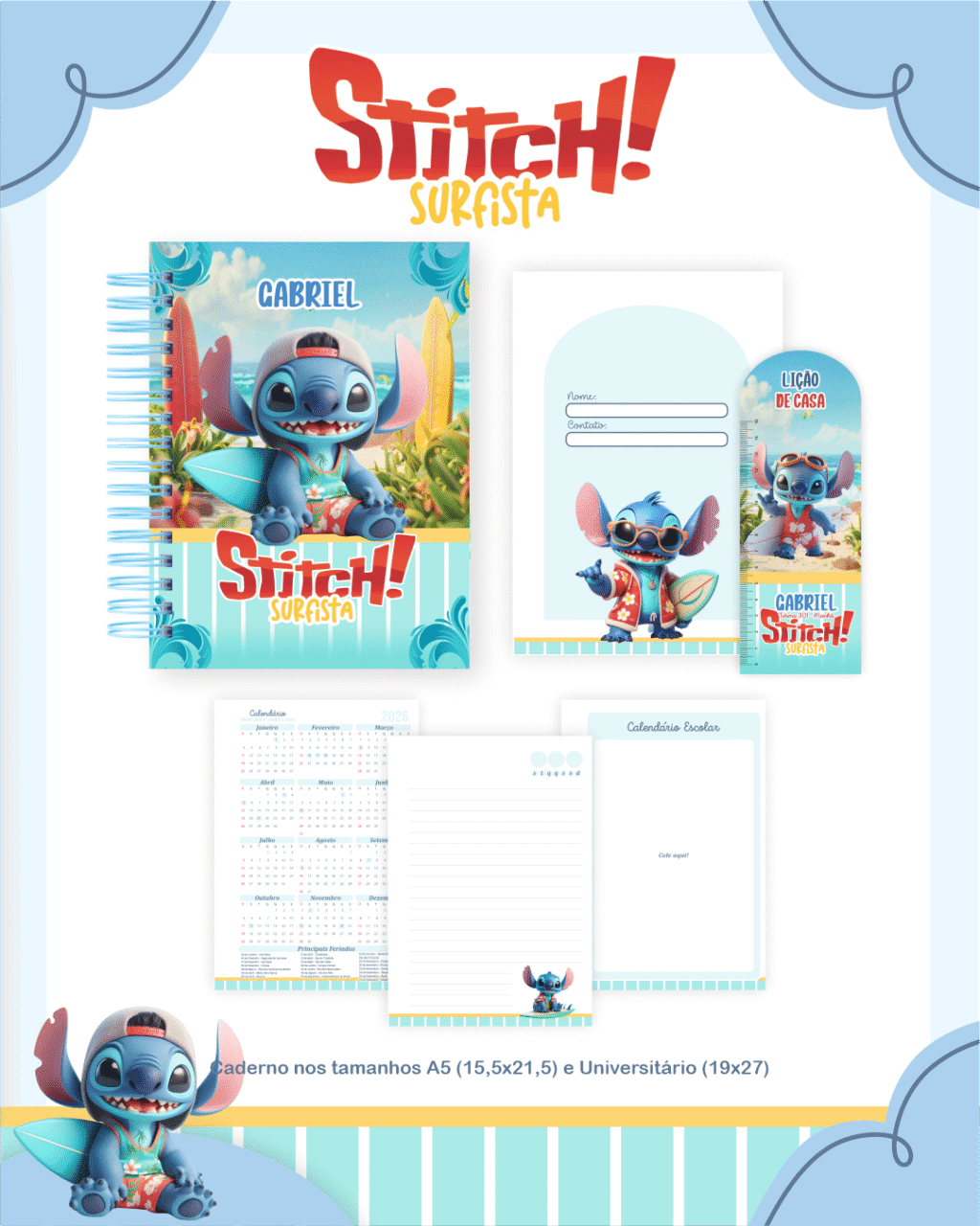 Stitch Surfista - Escolar 1.0 2026 (Pamella) - Imagem 5