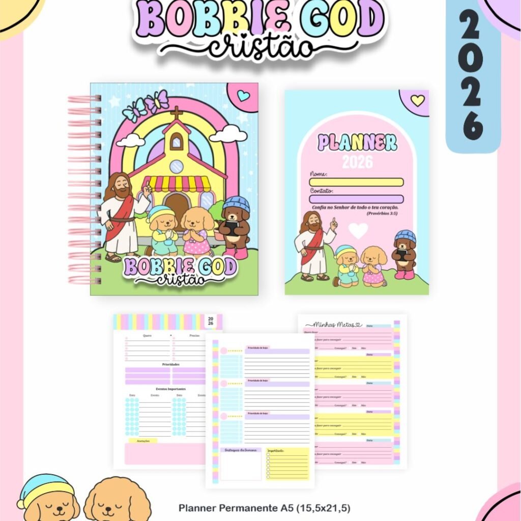 BOX Bobbie God Cristão Menina | Menino - Escolar 2026 (Pamella) - Imagem 2