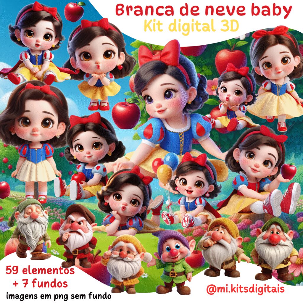 Branca de Neve Baby 3D - Kit Digital - Imagem 1