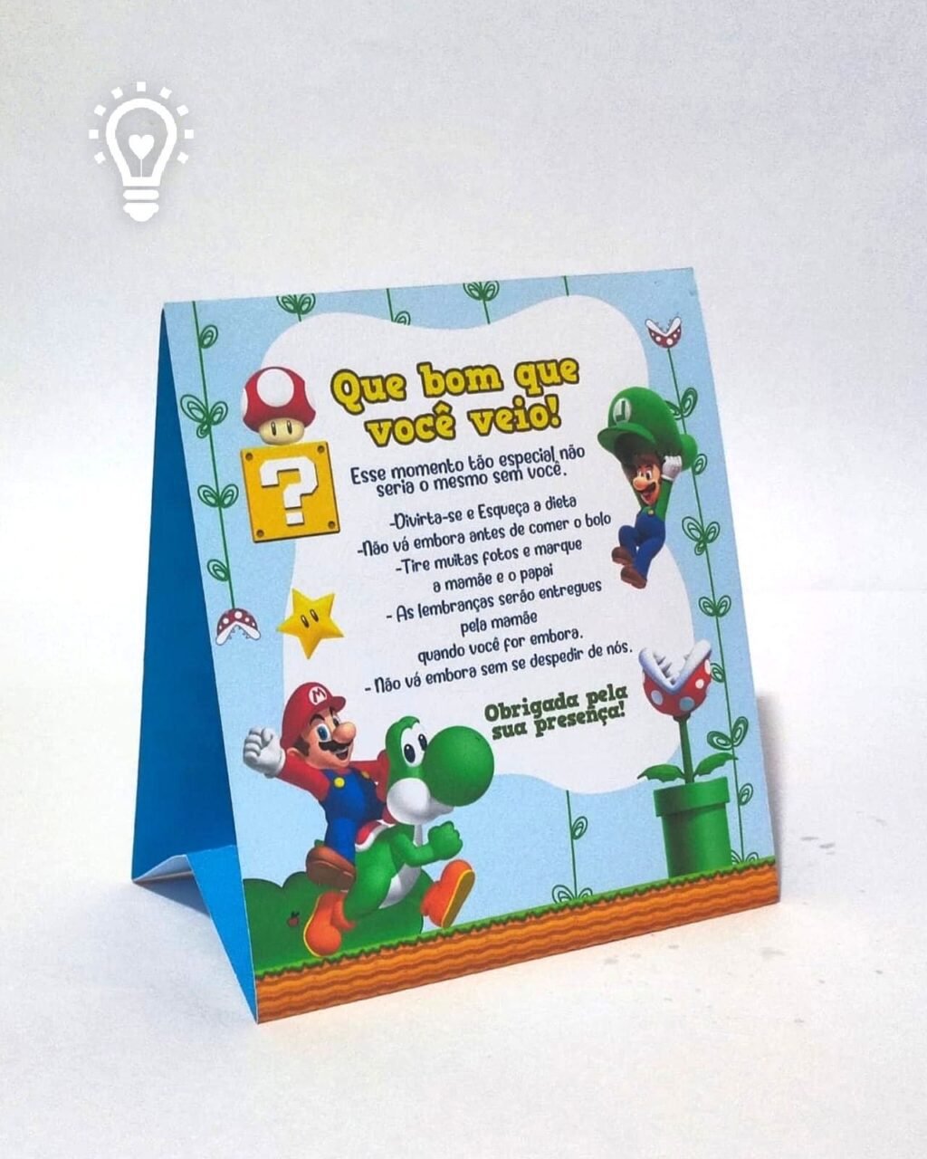 Placa Mario Bros - Centro de Mesa - Imagem 1