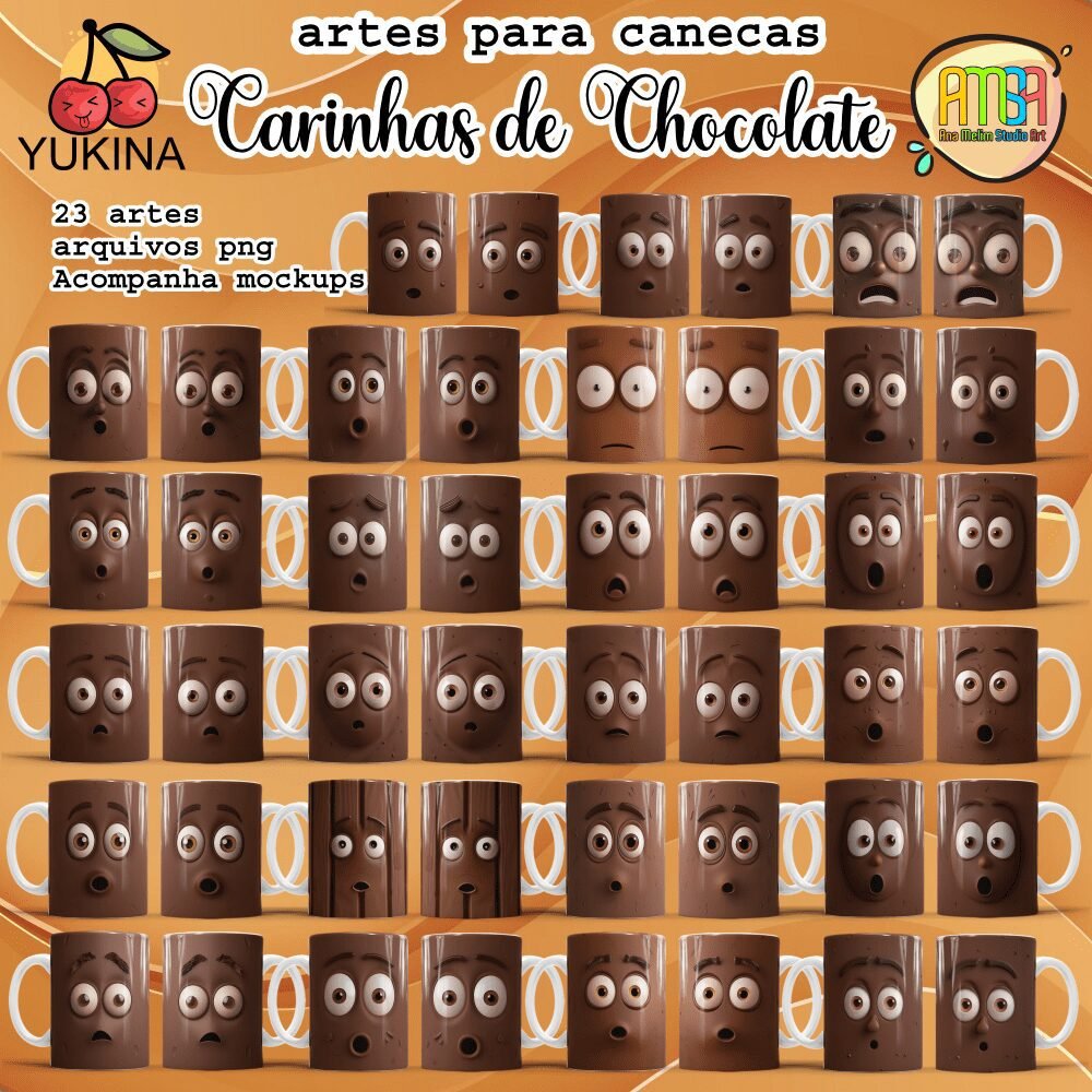 Carinhas de Chocolate - Estampas Canecas - Imagem 1