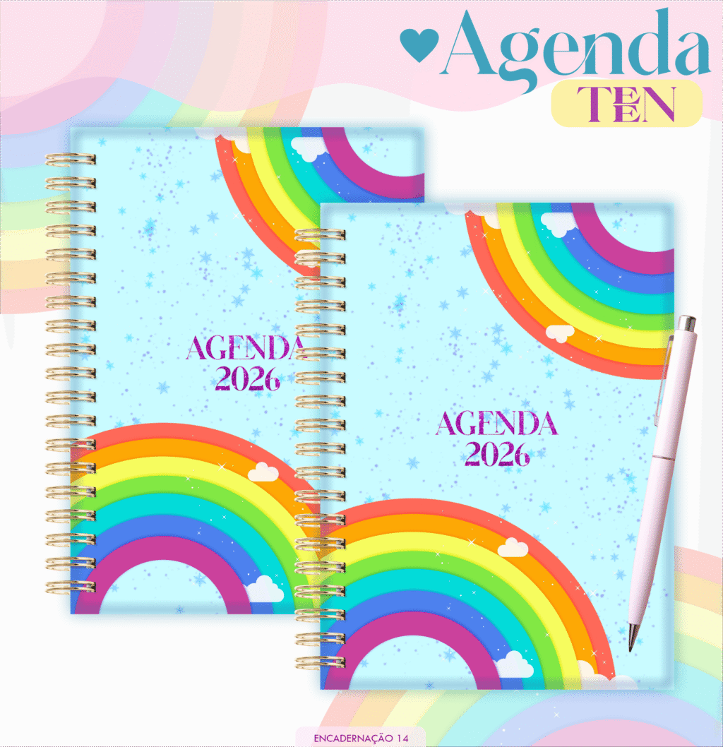 Agenda 2026 - Teen 3 Arco Íris (Lina) - Imagem 1
