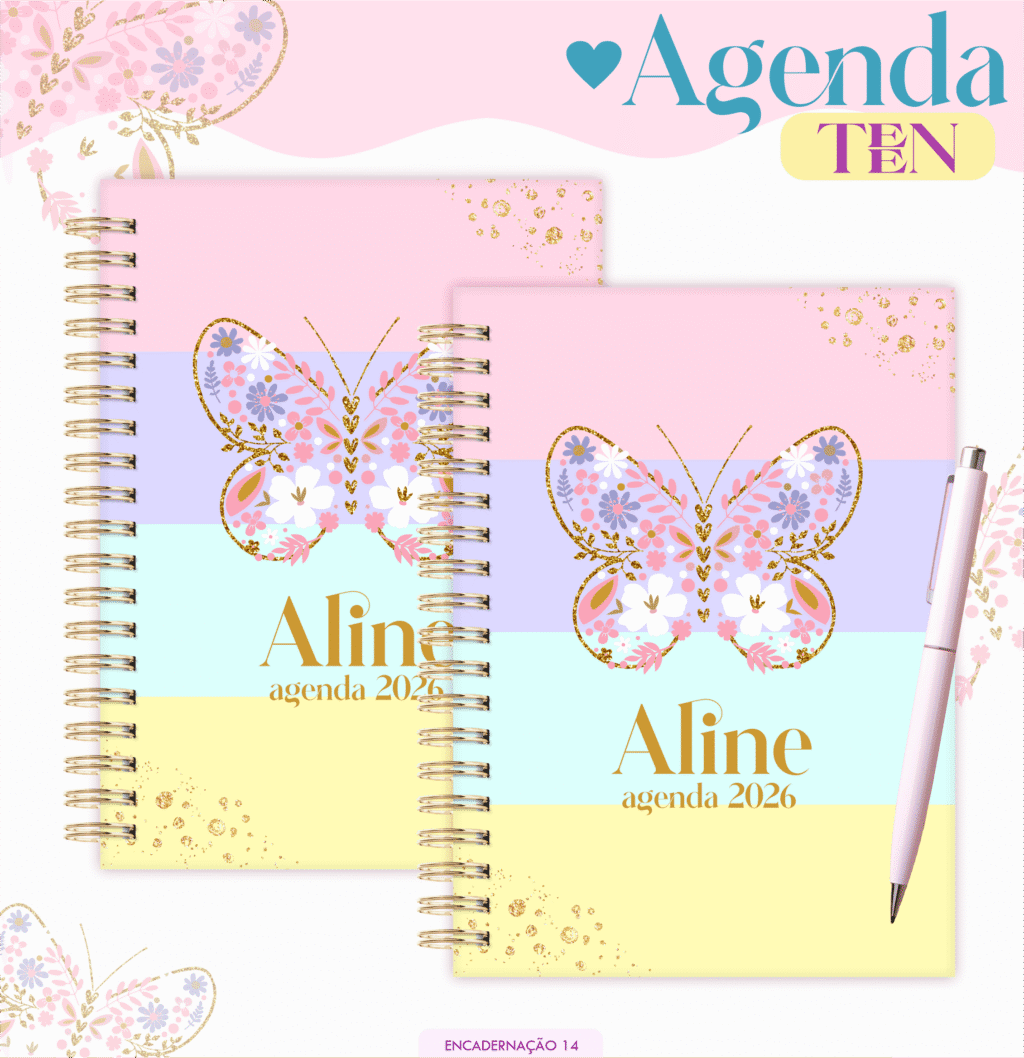 Agenda 2026 - Teen 4 Borboleta Candy (Lina) - Imagem 1