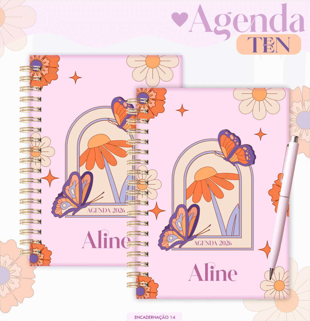 Agenda 2026 - Teen 5 Borboletas (Lina) - Imagem 1