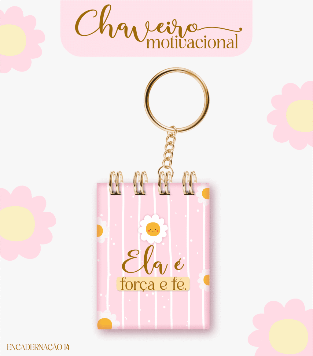 Chaveiro Motivacional Feminino (Lina) - Imagem 3