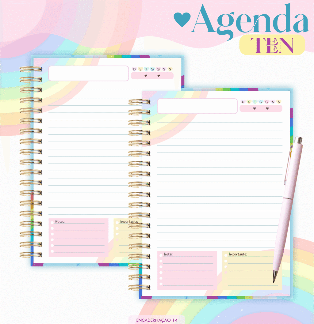 Agenda 2026 - Teen 3 Arco Íris (Lina) - Imagem 2