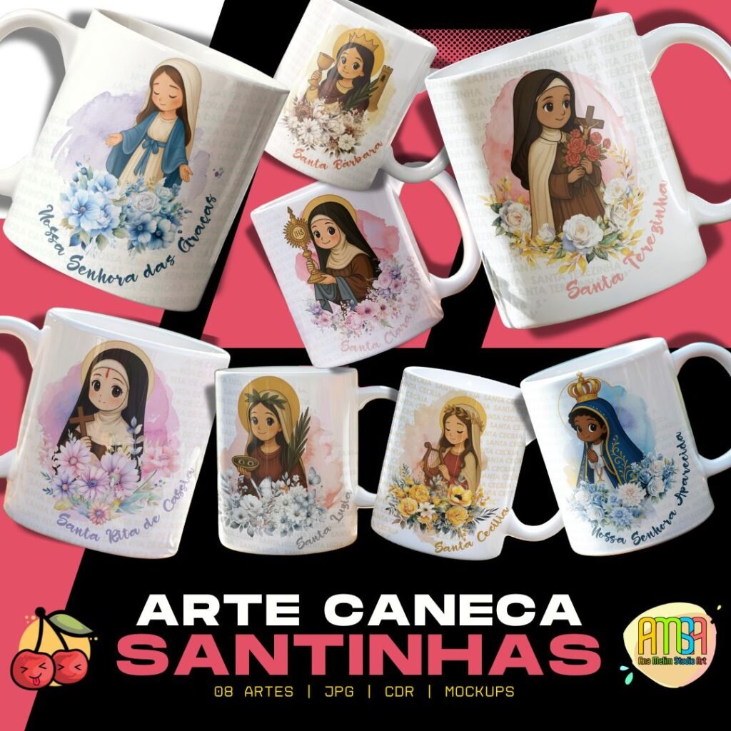 Santinhas V1 - Artes para Caneca - Imagem 1
