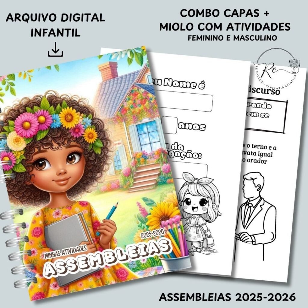 Kit Caderno Infantil Atividades Assembleias 2025 |2026 (Re Castori) - Imagem 1