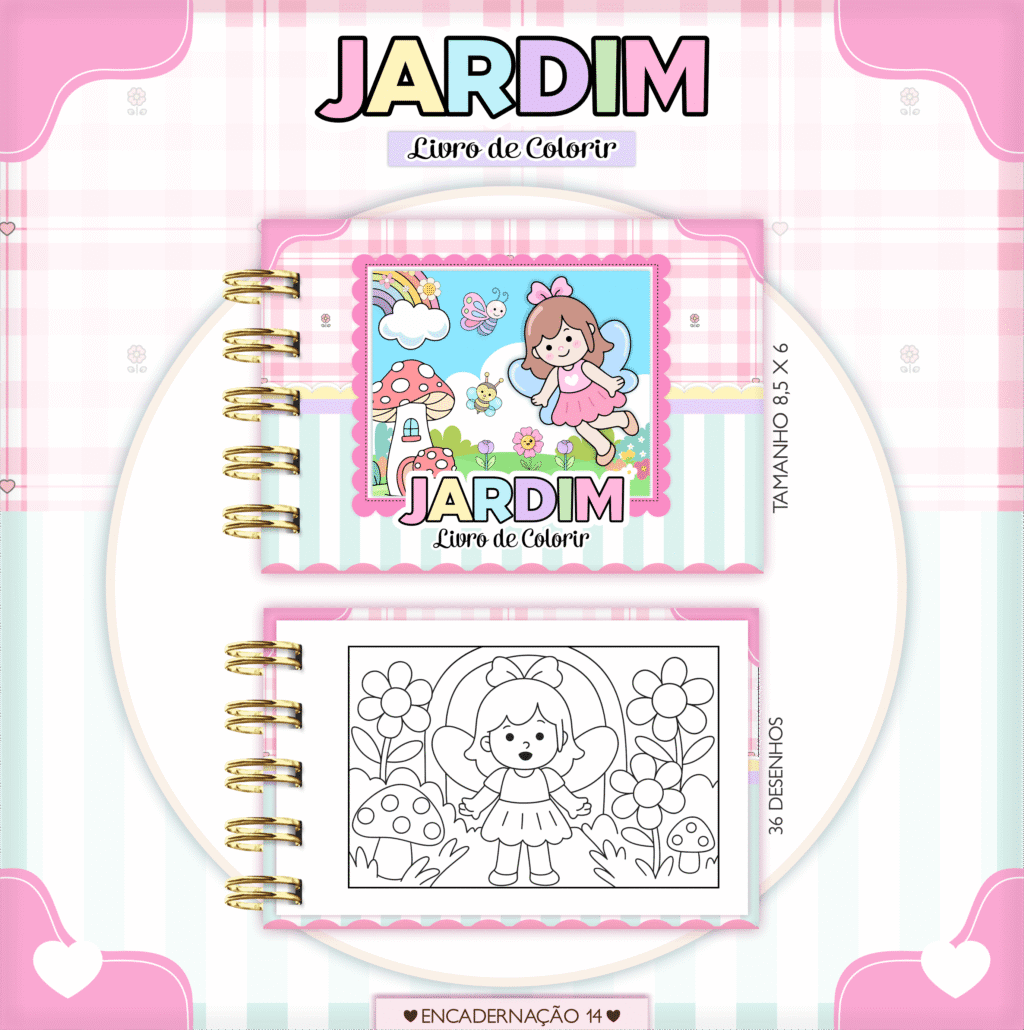 Jardim - Mini Livro Colorir (Lina) - Imagem 1
