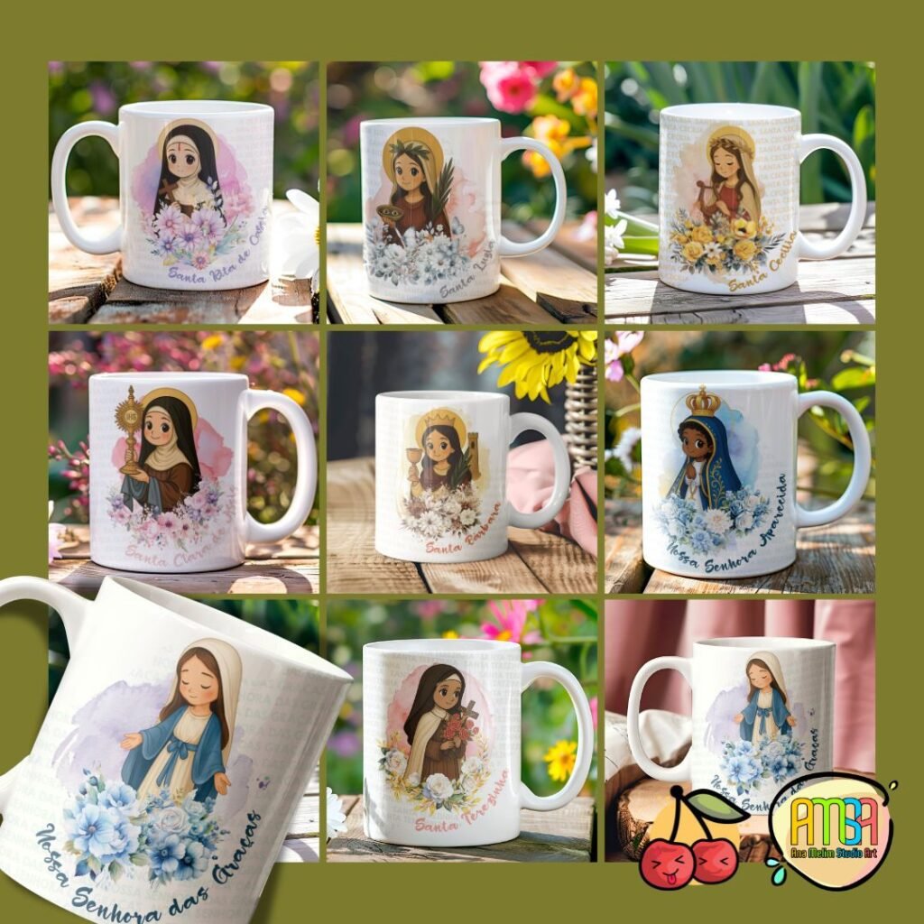 Santinhas V1 - Artes para Caneca - Imagem 2