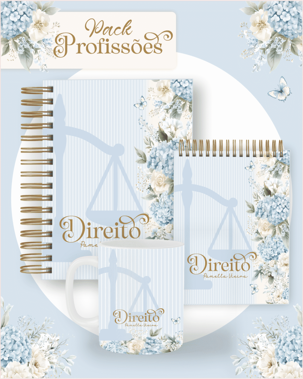 Profissões 2026: Floral Azul (Pamella) - Imagem 1