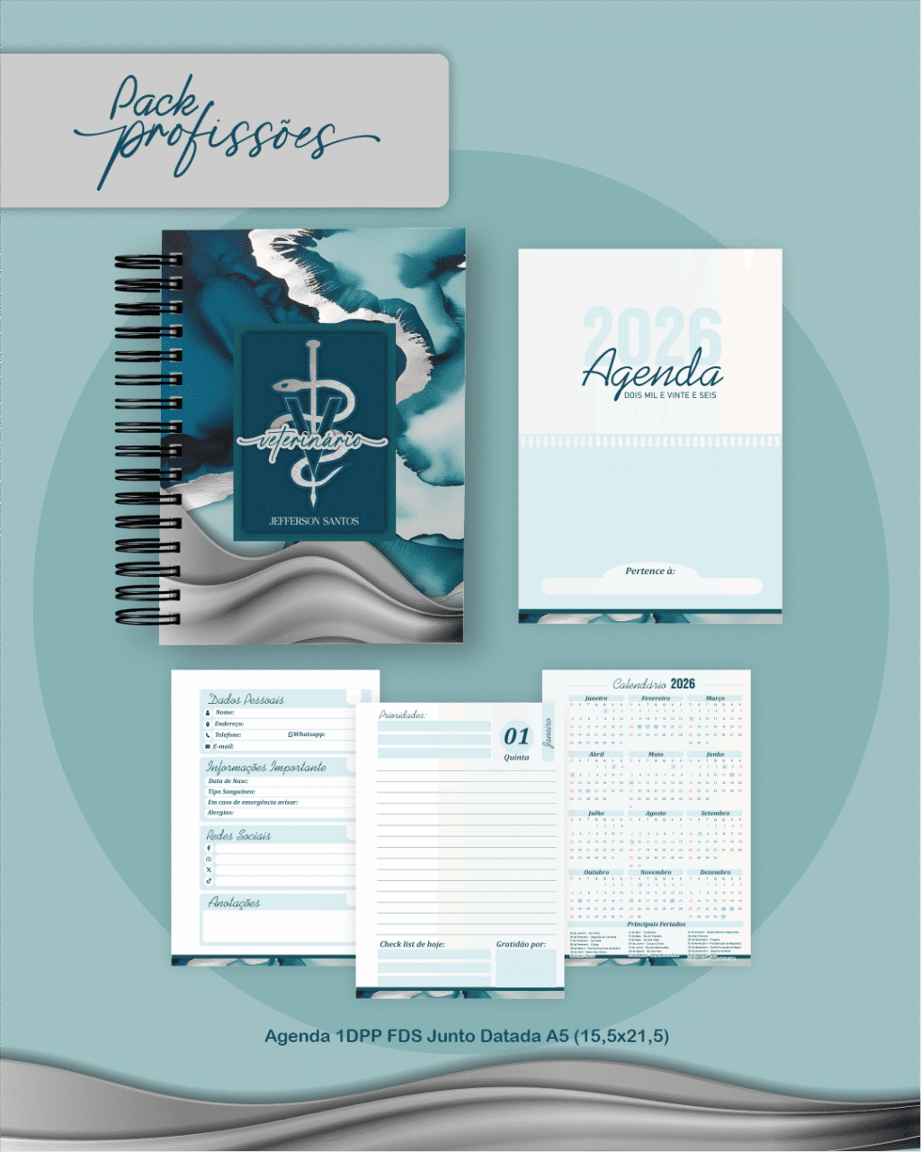 Profissões 2026: Masculina Marmorizada (Pamella) - Imagem 3