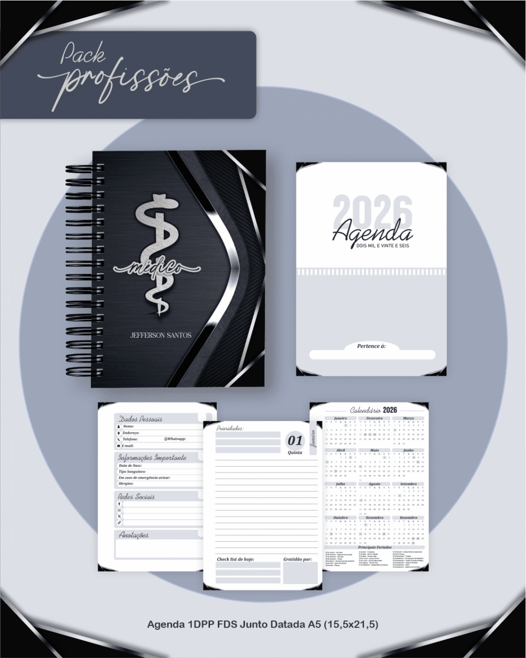 Profissões 2026: Masculina Preta (Pamella) - Imagem 3