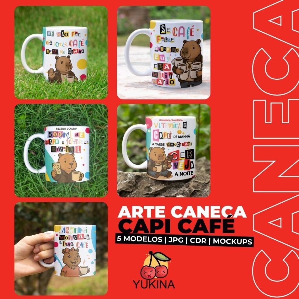 Capivara Café - Artes para Caneca - Imagem 2