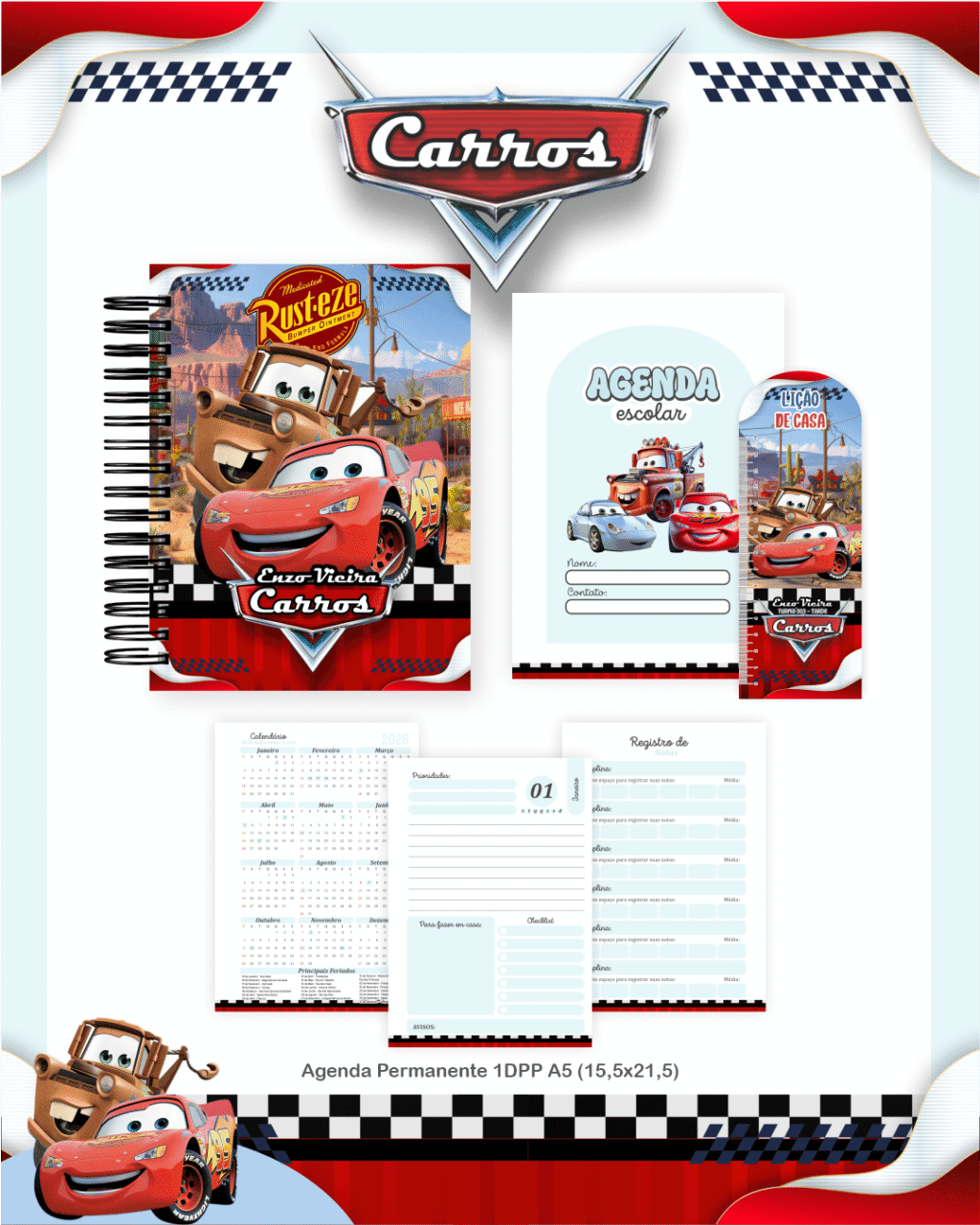 Carros Disney - Escolar 1.0 2026 (Pamella) - Imagem 2