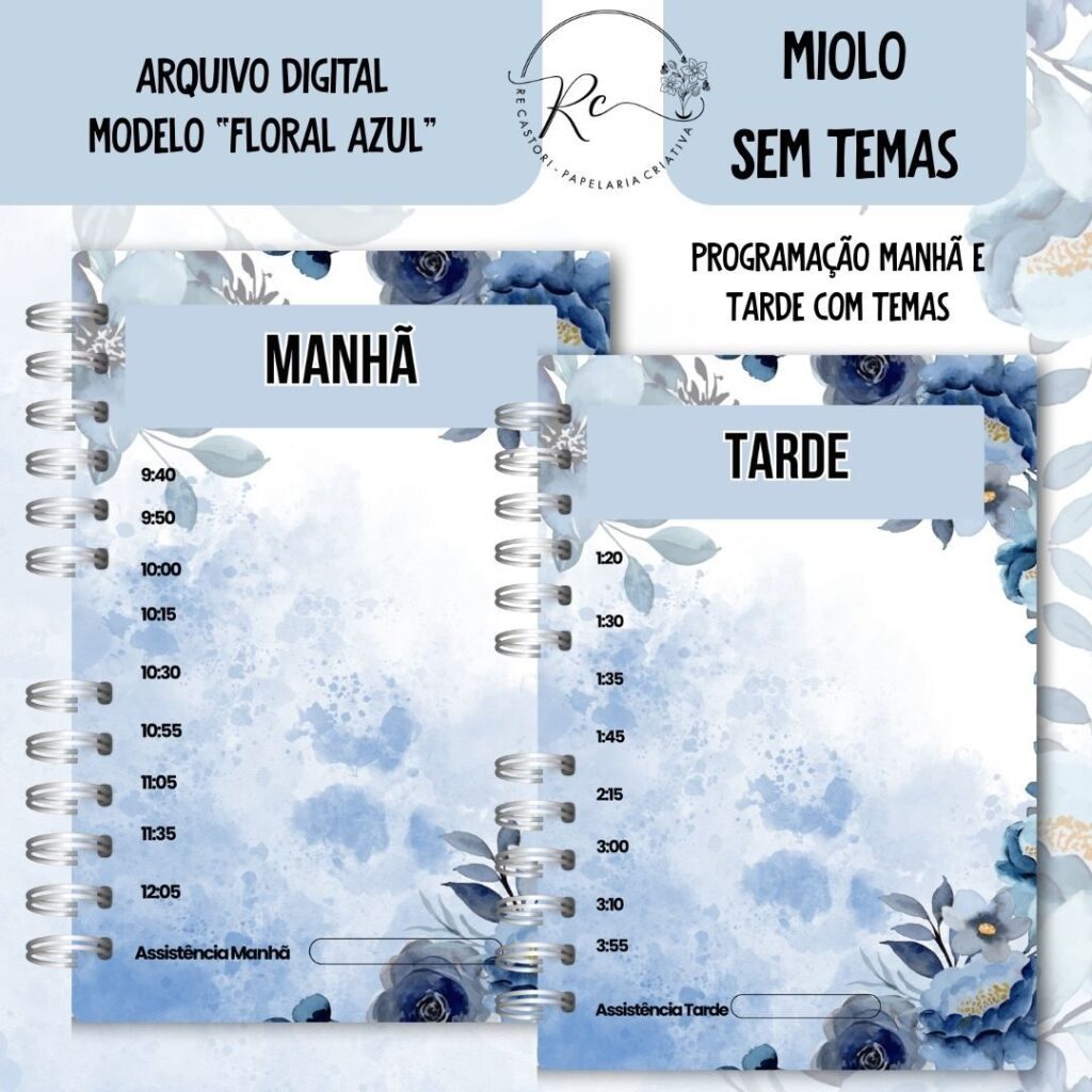 Caderno Assembeia de Circuito 2025/2026 – FLORAL AZUL S/TEMA (Re Castori) - Imagem 6