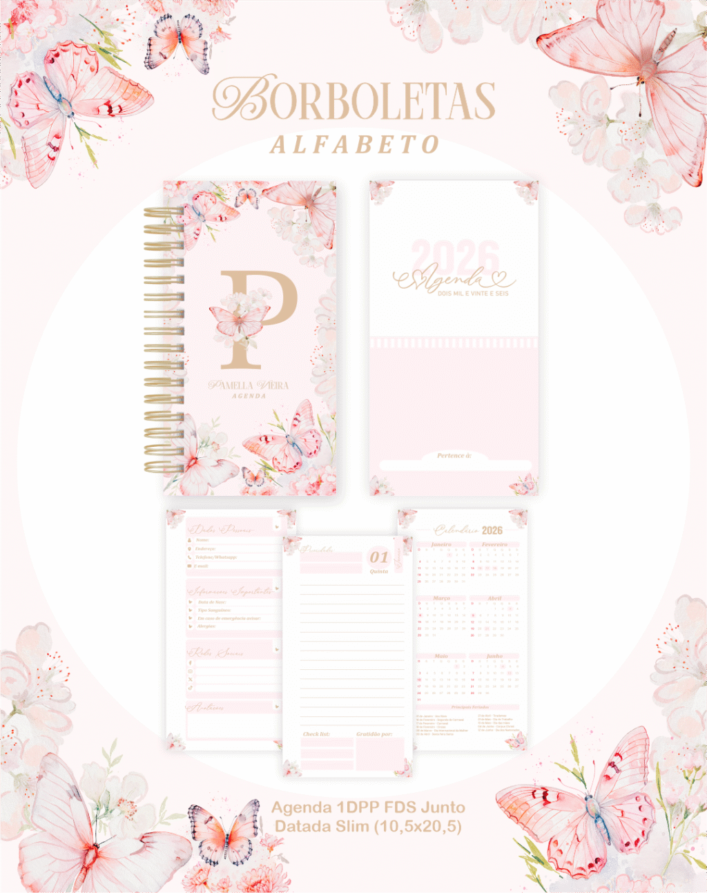 Alfabeto Borboletas - Agendas | Planners 2026 (Pamella) - Imagem 3